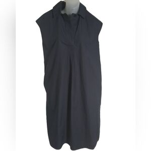 COS Women’s Blue Boxy Utility Midi Shirt Dress Pockets Belted Casual Sz 4